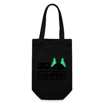 Camping 02 - Gift Bag for Bottles - black - Front
