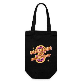 Erzieherin Kindergarten Kita Beruf Kindergärtnerin - Geschenkbeutel für Flaschen - Schwarz - Vorne