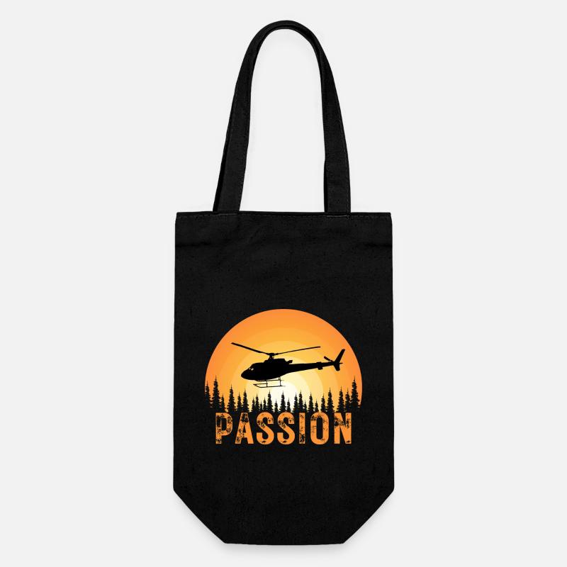 Helicopter Pilot - Gift Bag for Bottles - black