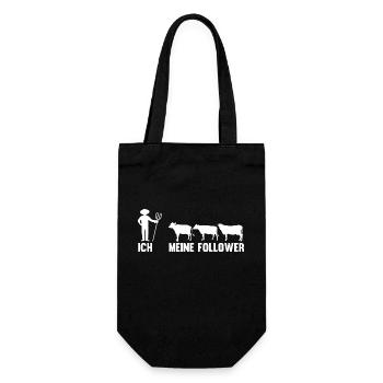 Kuh Bauernhof Kuhbauer Landwirt Rind Kühe - Geschenkbeutel für Flaschen - Schwarz - Vorne