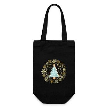 Gingerbread Cookies, Christmas Tree Gingerbread - Gift Bag for Bottles - black - Front