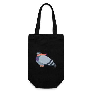 Dove with pink scarf - Gift Bag for Bottles - black - Front
