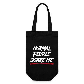 Normale Menschen machen mir Angst - Psych Design - Geschenkbeutel für Flaschen - Schwarz - Vorne