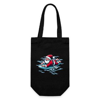 Surfing Santa - Gift Bag for Bottles - black - Front