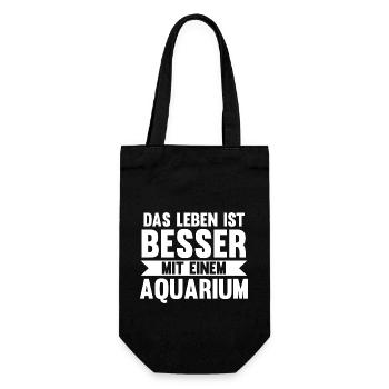 Aquarium Fische Aquaristik - Geschenkbeutel für Flaschen - Schwarz - Vorne