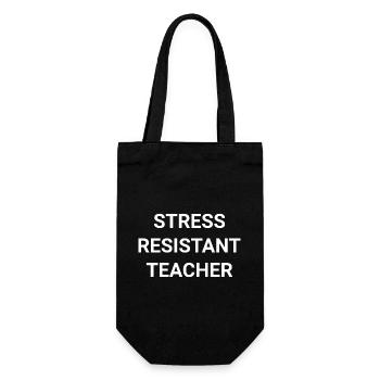 Stress Resistant Teacher - Gift Bag for Bottles - black - Front