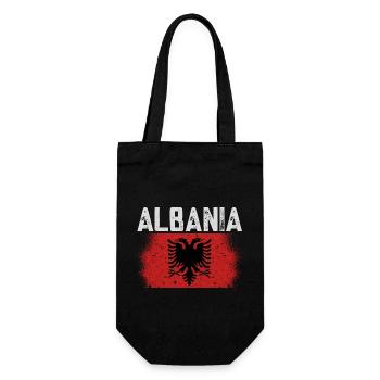 Albanische Flagge Albanischer Adler Shqiponja - Geschenkbeutel für Flaschen - Schwarz - Vorne