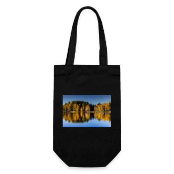 Autumn atmosphere at Lake Bad Bayersoier - Gift Bag for Bottles - black - Front