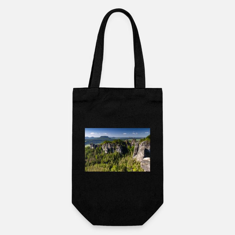 Bastei in der Sächsischen Schweiz - Geschenkbeutel für Flaschen - Schwarz