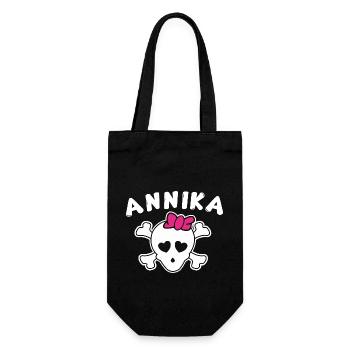Piratin Annika Design für Mädchen und Frauen - Geschenkbeutel für Flaschen - Schwarz - Vorne