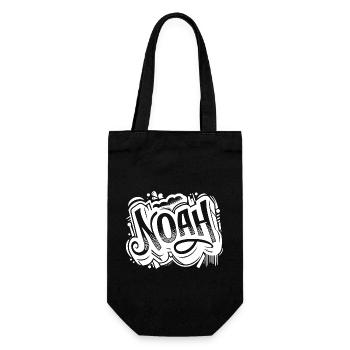 Noah Surname First Name Graffiti - Gift Bag for Bottles - black - Front
