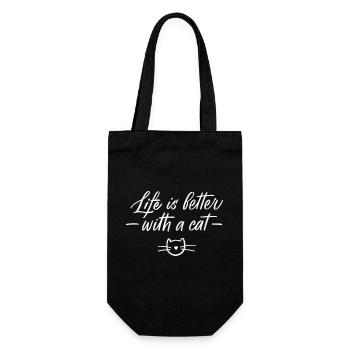 Life is better with a cat - Gift Bag for Bottles - black - Front