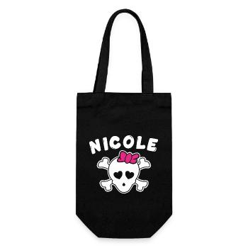 Piratin Nicole Design für Mädchen und Frauen - Geschenkbeutel für Flaschen - Schwarz - Vorne