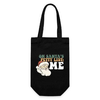 Sur la liste du Père Noël Petty List Noël - Sac à bouteille - noir - Devant