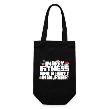 Merry Fitness And A Happy New Rear Christmas Gym - Gift Bag for Bottles - black - Front