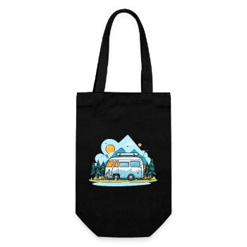 Vanlife - Geschenkbeutel für Flaschen - Schwarz - Vorne