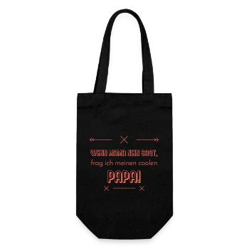lustige sprüche cooler papa - Geschenkbeutel für Flaschen - Schwarz - Vorne