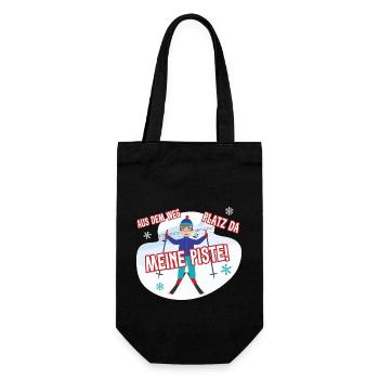 Ski Alpin Skifahren Skifahrer Skisport Meine Piste - Geschenkbeutel für Flaschen - Schwarz - Vorne