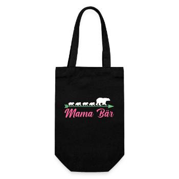 Mutter Mama Bär - Geschenkbeutel für Flaschen - Schwarz - Vorne