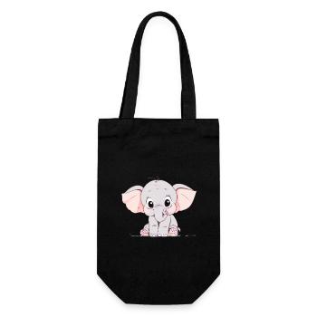 Süßer kleiner Elefant - Geschenkbeutel für Flaschen - Schwarz - Vorne