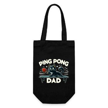Table Tennis Katze Pingpong Black Cat Dad Outfit - Gift Bag for Bottles - black - Front