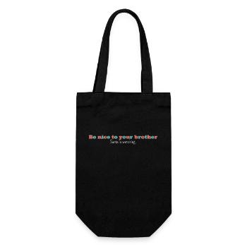 Be nice to your brother Santa is watching, funny - Gift Bag for Bottles - black - Front