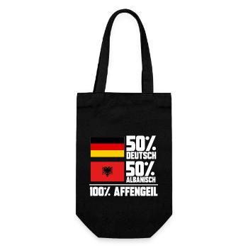 Albanische Flagge Albanischer Adler Shqiponja - Geschenkbeutel für Flaschen - Schwarz - Vorne