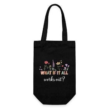 What if everything works out? Flowers - Gift Bag for Bottles - black - Front