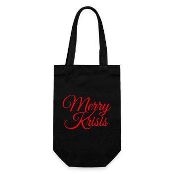 Merry Krisis - Geschenkbeutel für Flaschen - Schwarz - Vorne