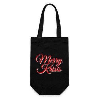 Merry Krisis - Geschenkbeutel für Flaschen - Schwarz - Vorne
