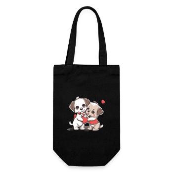 Puppy Love - Gift Bag for Bottles - black - Front