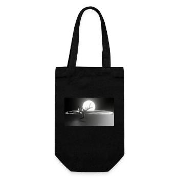 Sonne und Baum - Geschenkbeutel für Flaschen - Schwarz - Vorne
