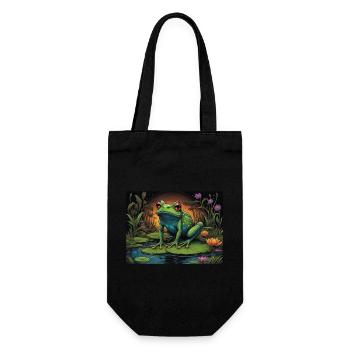 Frosch - Geschenkbeutel für Flaschen - Schwarz - Vorne