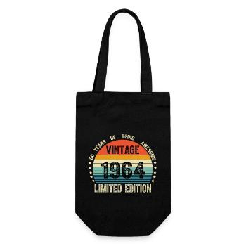 Vintage 1964 60 Years Old 60th Birthday Limited - Gift Bag for Bottles - black - Front