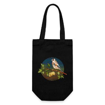 Bunter Vogel - Geschenkbeutel für Flaschen - Schwarz - Vorne