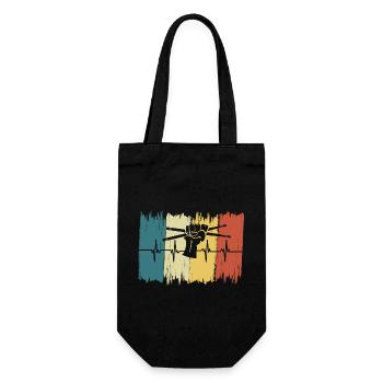 Vintage Heartbeat Music Drummer - Gift Bag for Bottles - black - Front