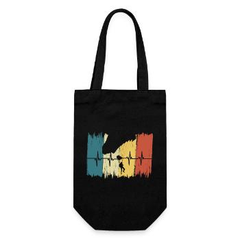 Vintage Parachute Heartbeat - Gift Bag for Bottles - black - Front