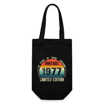 Vintage 1977 47 Years Old 47th Birthday Limited - Gift Bag for Bottles - black - Front