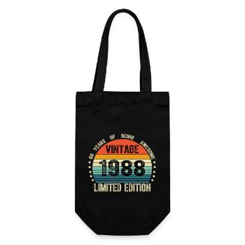Vintage 1988 36 Years Old 36th Birthday Limited - Gift Bag for Bottles - black - Front