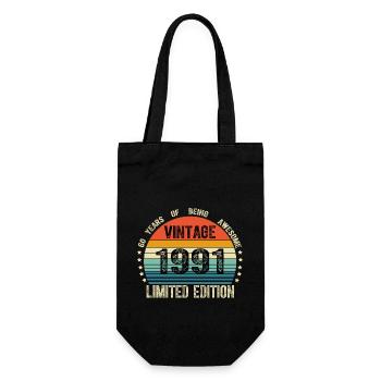 Vintage 1991 33 Years Old 33rd Birthday Limited - Gift Bag for Bottles - black - Front