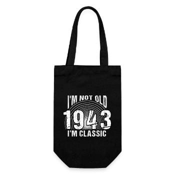 Vintage 1943 Rétro 81 ans - Je ne suis pas vieux, - Sac à bouteille - noir - Devant