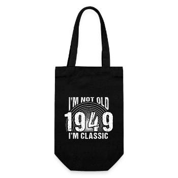 Jahrgang 1949 Retro 75 Jahre alt - Ich bin nicht alt, - Geschenkbeutel für Flaschen - Schwarz - Vorne
