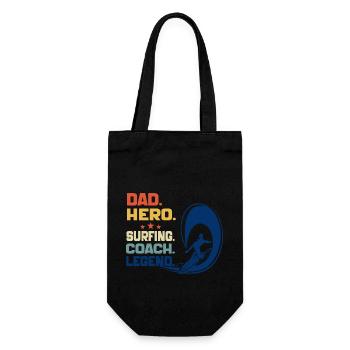 Dad Hero Surfing Coach Legend Funny Surfing Dad - Gift Bag for Bottles - black - Front