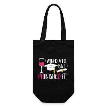 PhD Graduate Doktorgrad Ph.D. Promotion - Geschenkbeutel für Flaschen - Schwarz - Vorne
