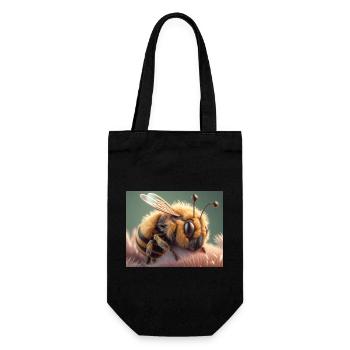 Cute animals doing hibernation – bee - Gift Bag for Bottles - black - Front