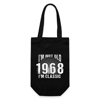 Jahrgang 1968 Retro 56 Jahre alt - Ich bin nicht alt, - Geschenkbeutel für Flaschen - Schwarz - Vorne