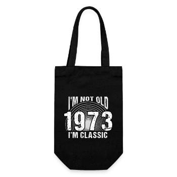 Jahrgang 1973 retro 51 Jahre alt - Ich bin nicht alt, - Geschenkbeutel für Flaschen - Schwarz - Vorne