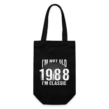 Jahrgang 1988 Retro 36 Jahre alt - Ich bin nicht alt, - Geschenkbeutel für Flaschen - Schwarz - Vorne