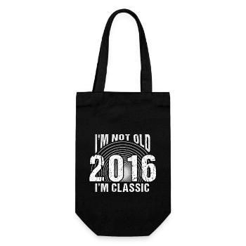 Vintage 2016 Retro 8 Years Old - I'm Not Old, I'm - Gift Bag for Bottles - black - Front