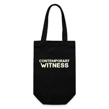 Contemporary witness text in beige - Gift Bag for Bottles - black - Front